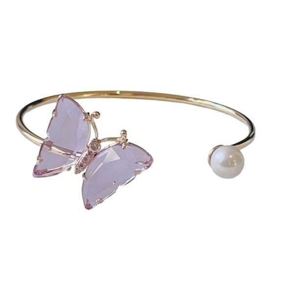 18K Gp butterfly bangle - Picture 2 of 5